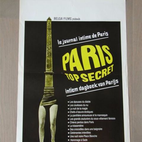 'Paris Top Secret' (mondo-documentary) Belgian affichette